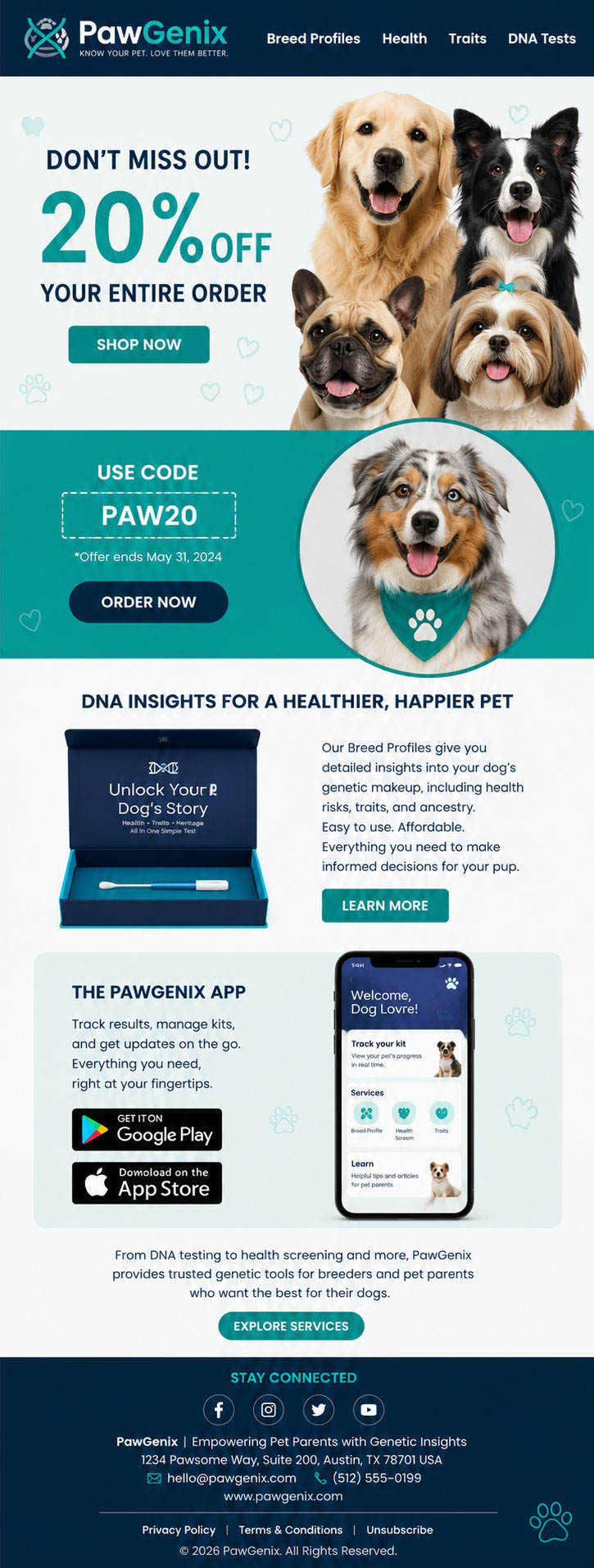PawGenix — Pet DNA promo