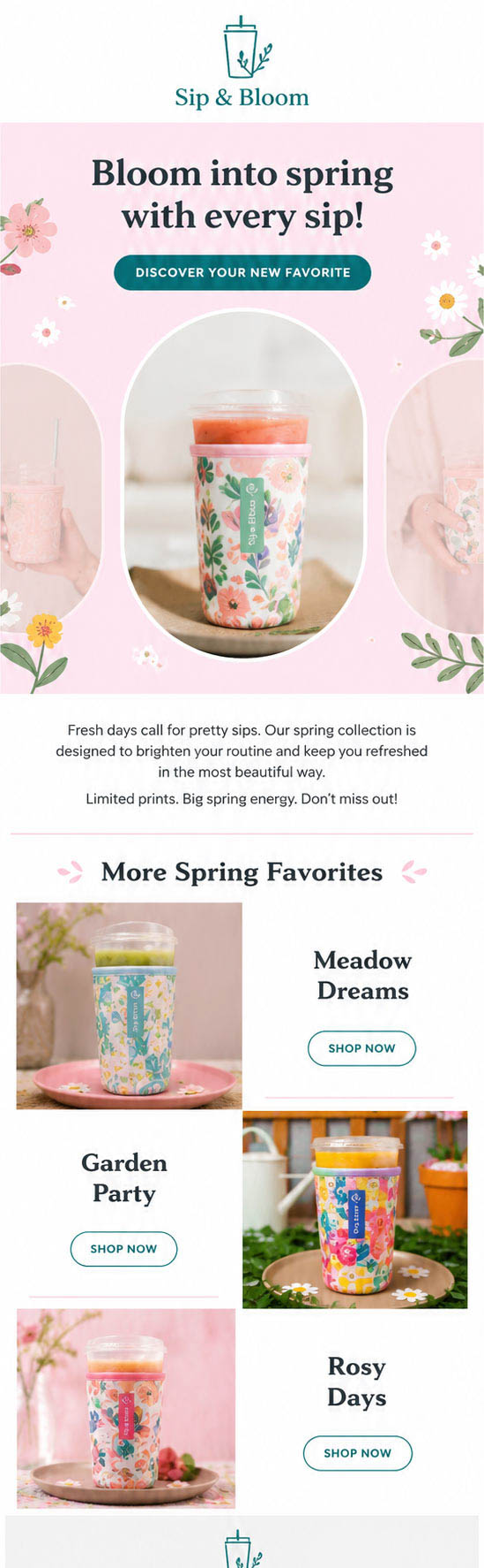 Sip & Bloom — Spring collection